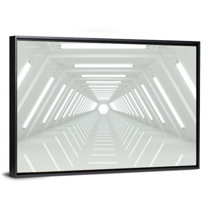 White Tunnel Wall Art as a framed canvas