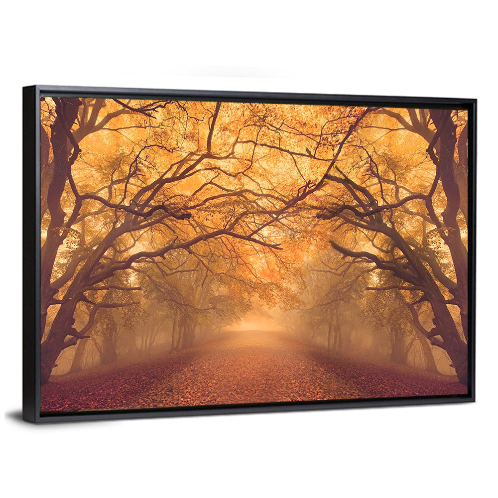 Golden Autumn Forest Path Wall Art