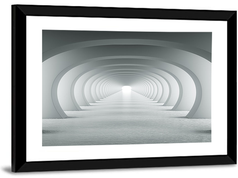 White Arched Corridor Wall Art