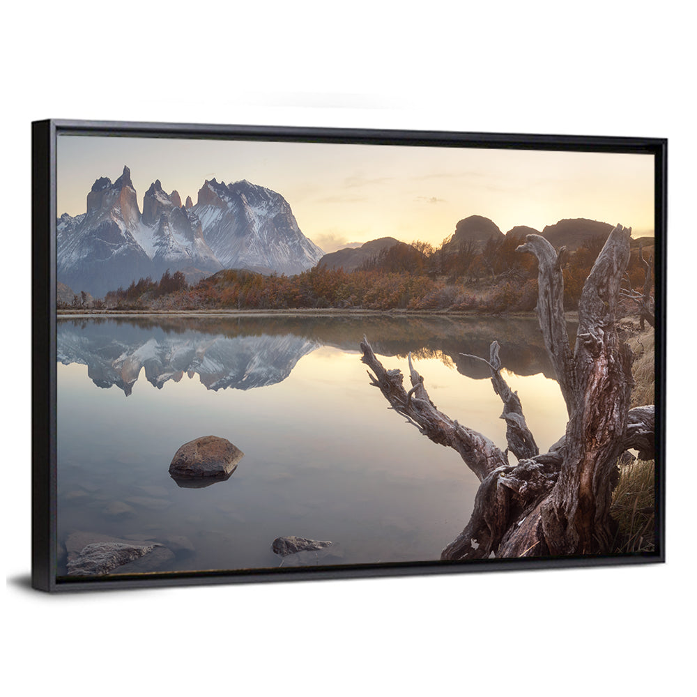 Cuernos Peaks and Driftwood, Pehoe Lake Wall Art