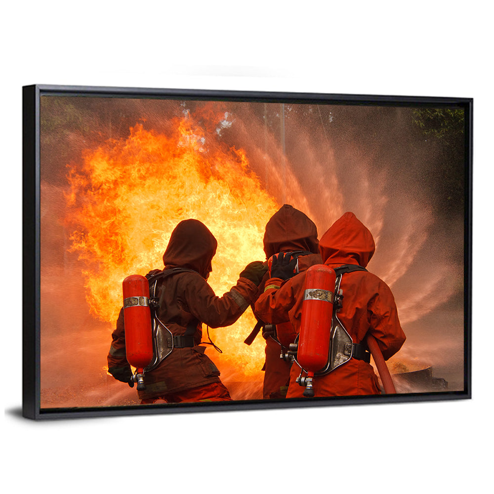 Three Firefighters Training Drill Wall Art