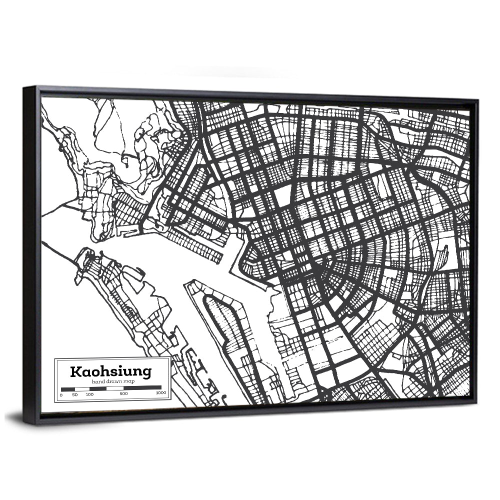 Kaohsiung Aerial Map Wall Art