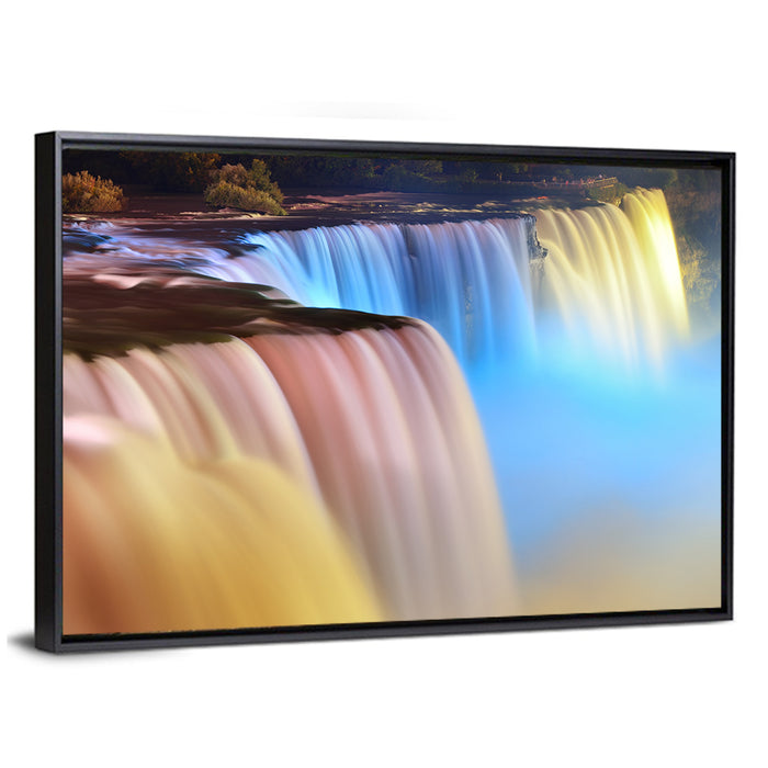 Niagara Falls Nightscape Wall Art as a framed canvas