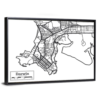 Darwin Minimalist City Map Wall Art