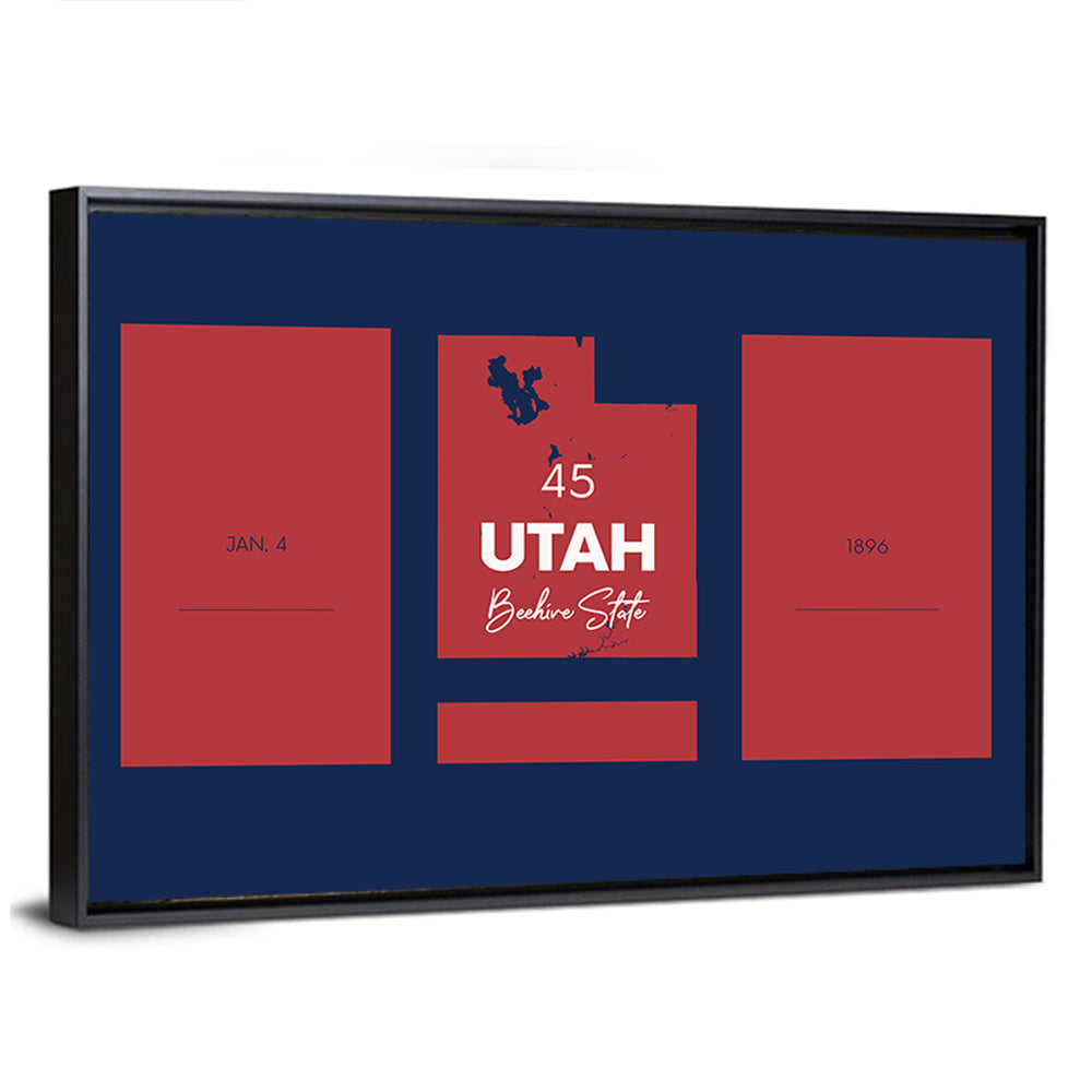 Utah State Map Graphic Wall Art
