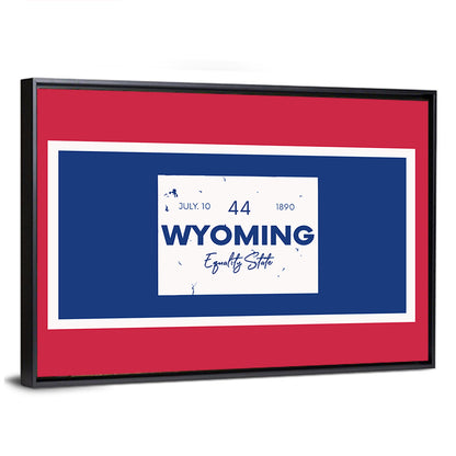 Wyoming Typographic Map Wall Art