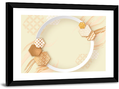 Cream and Gold Geometric Circle Wall Art