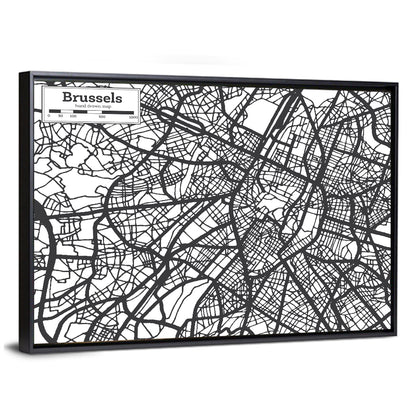 Brussels Hand Drawn City Map Wall Art