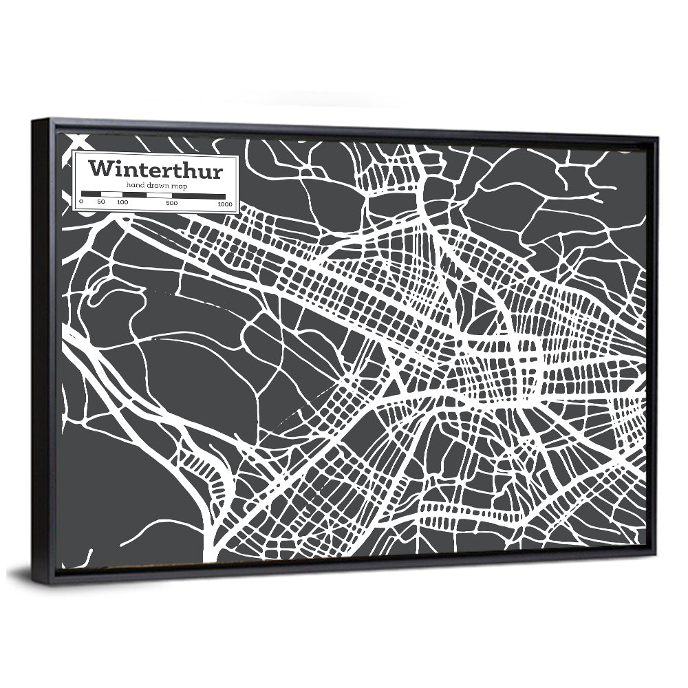 Winterthur Street Map Wall Art