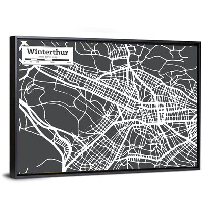 Winterthur Street Map Wall Art