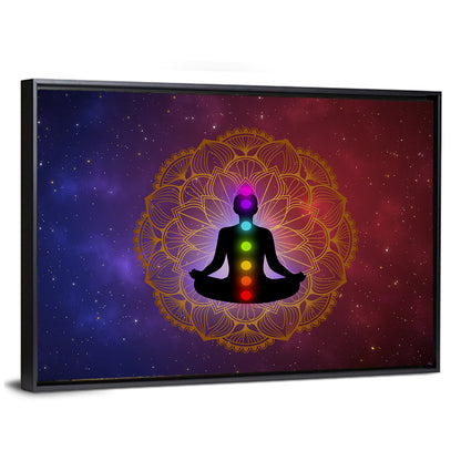 Meditation Man with Golden Mandala Wall Art