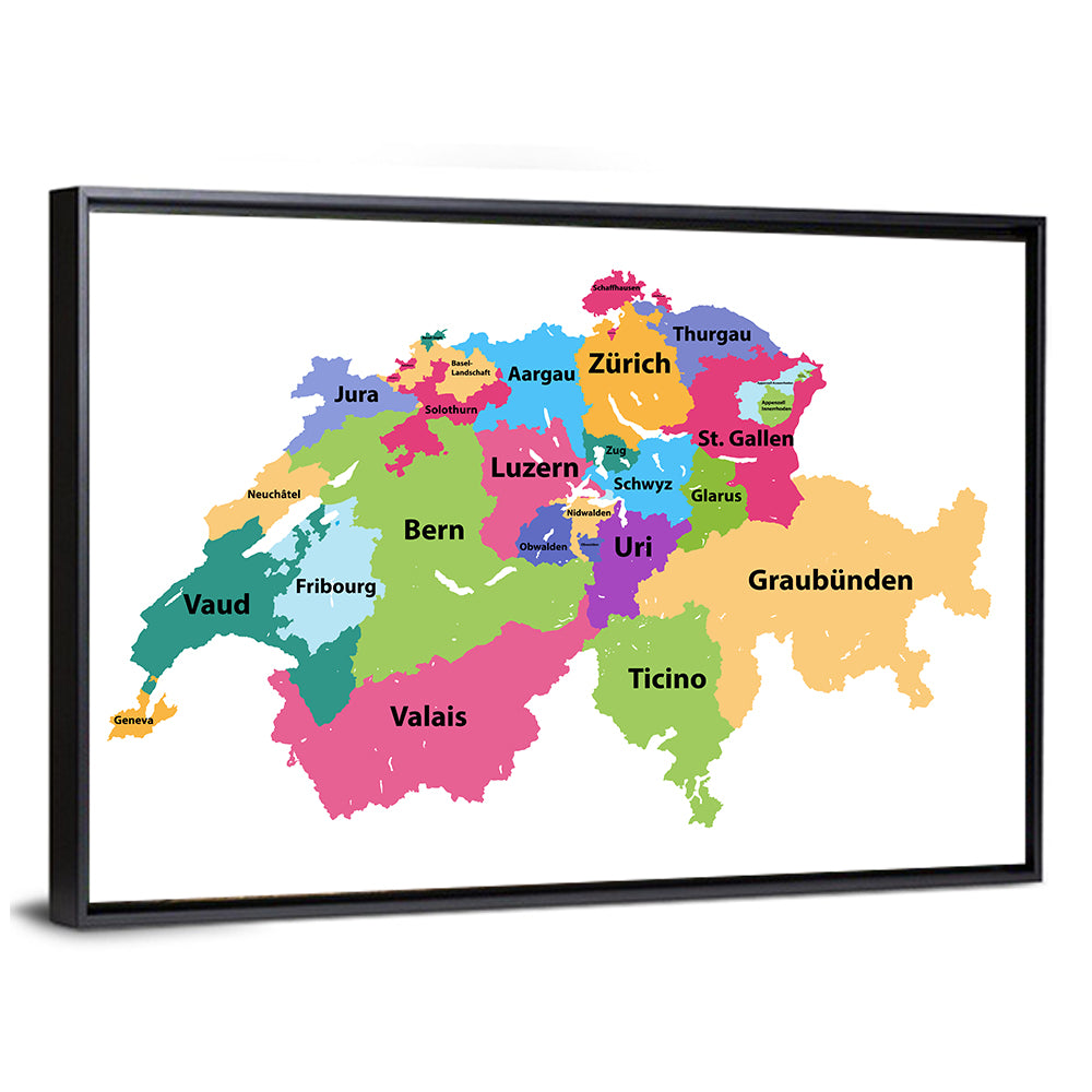 Switzerland Vector Map Wall Art