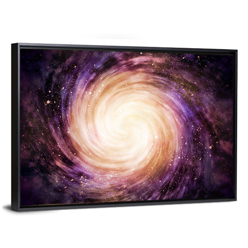 Spiral Galaxy with Golden Core Wall Art