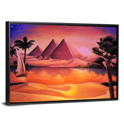 Giza Sunset Over Great Pyramids Wall Art