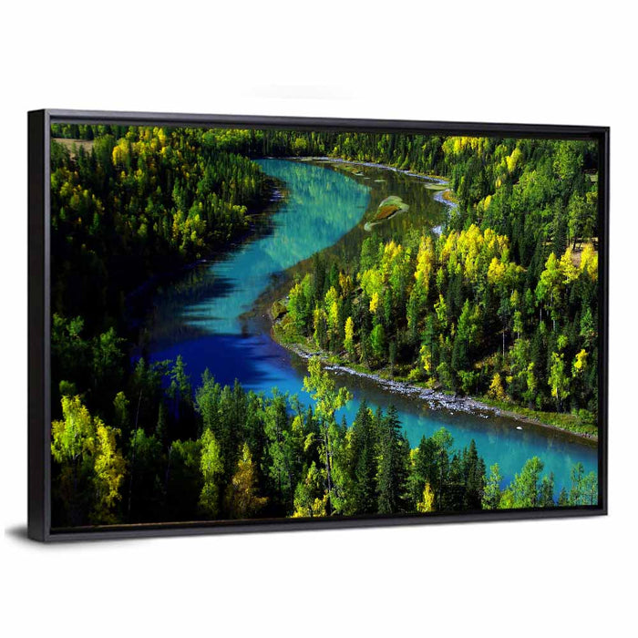 Moon Bay at Kanak Lake Wall Art as a framed canvas