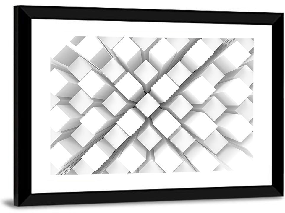 White Cube Grid Wall Art