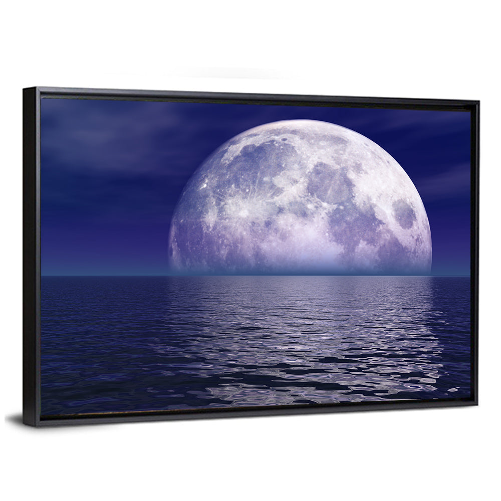 Full Moon Touching Water Wall Art