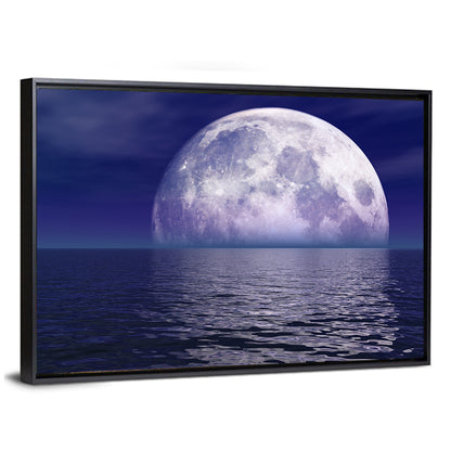 Full Moon Touching Water Wall Art