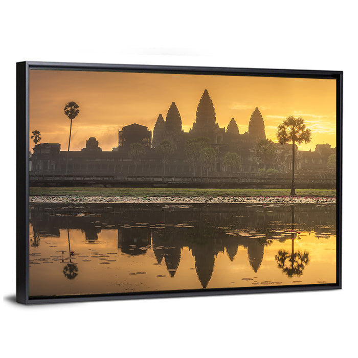 Angkor Wat Reflection at Sunrise Wall Art as a framed canvas