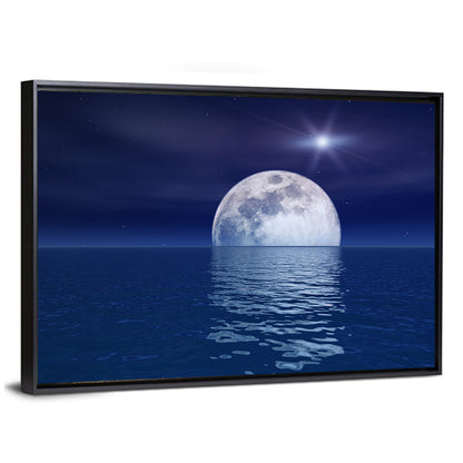 Quasar Star Over Moonlit Sea Wall Art