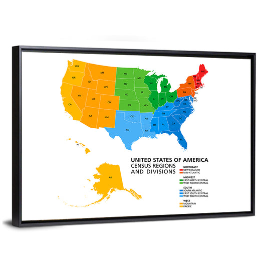 United States Political Map Wall Art
