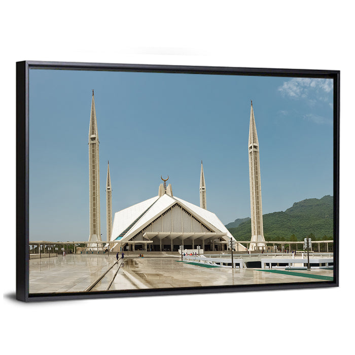 Faisal Mosque, Islamabad Wall Art as a framed canvas