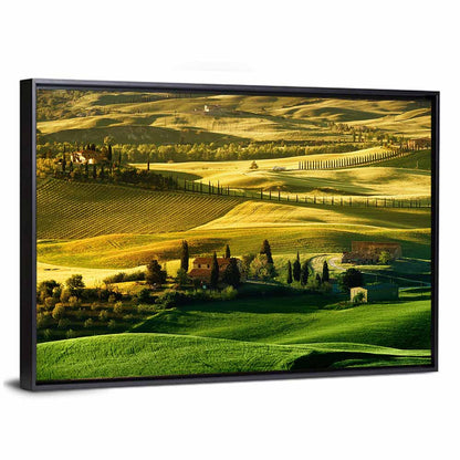 Tuscany Fields at Golden Hour Wall Art