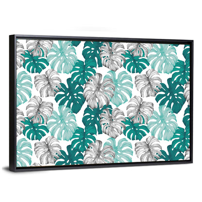 Seamless Monstera Leaf Pattern Wall Art