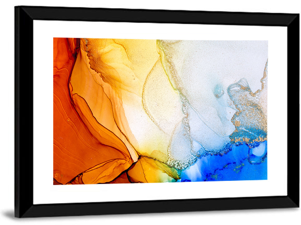 Coral Reef Fluid Ink Abstract Wall Art