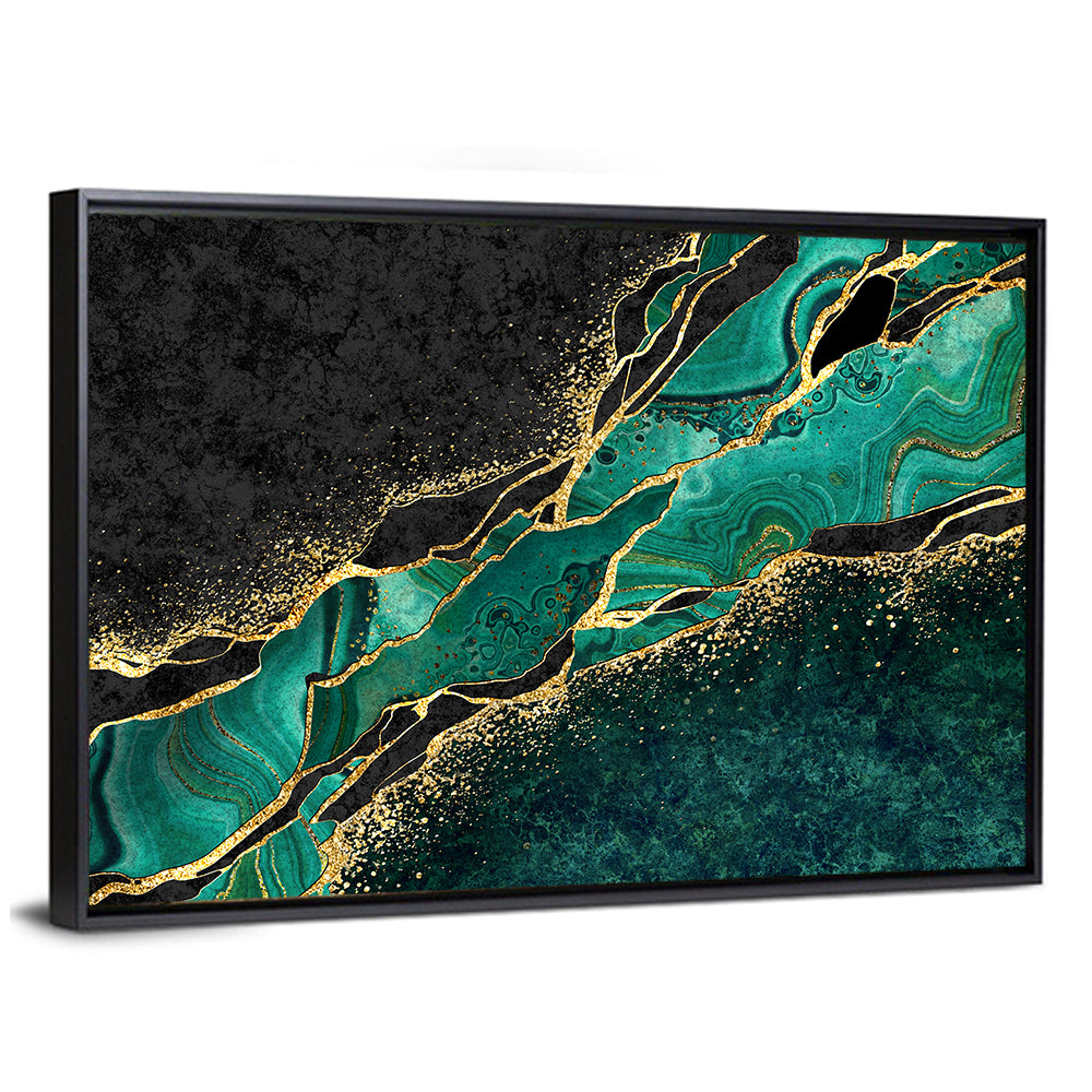 Malachite Marble with Gold Vein Wall Art