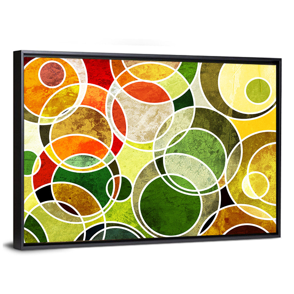 Layered Grunge Circles Wall Art