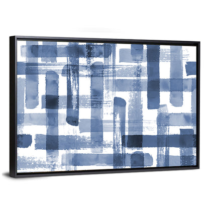 Indigo Brushstrokes Grid Wall Art