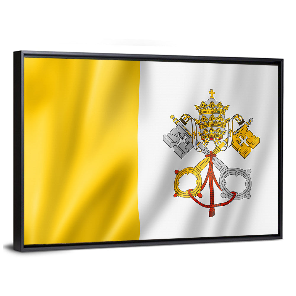 Vatican City Flag with Papal Emblem Wall Art