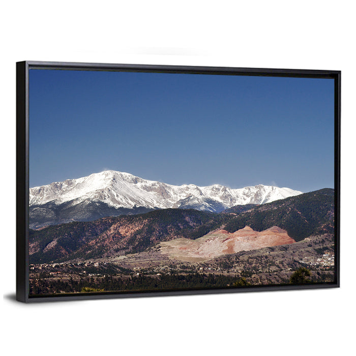 Pikes Peak Landscape Wall Art as a framed canvas
