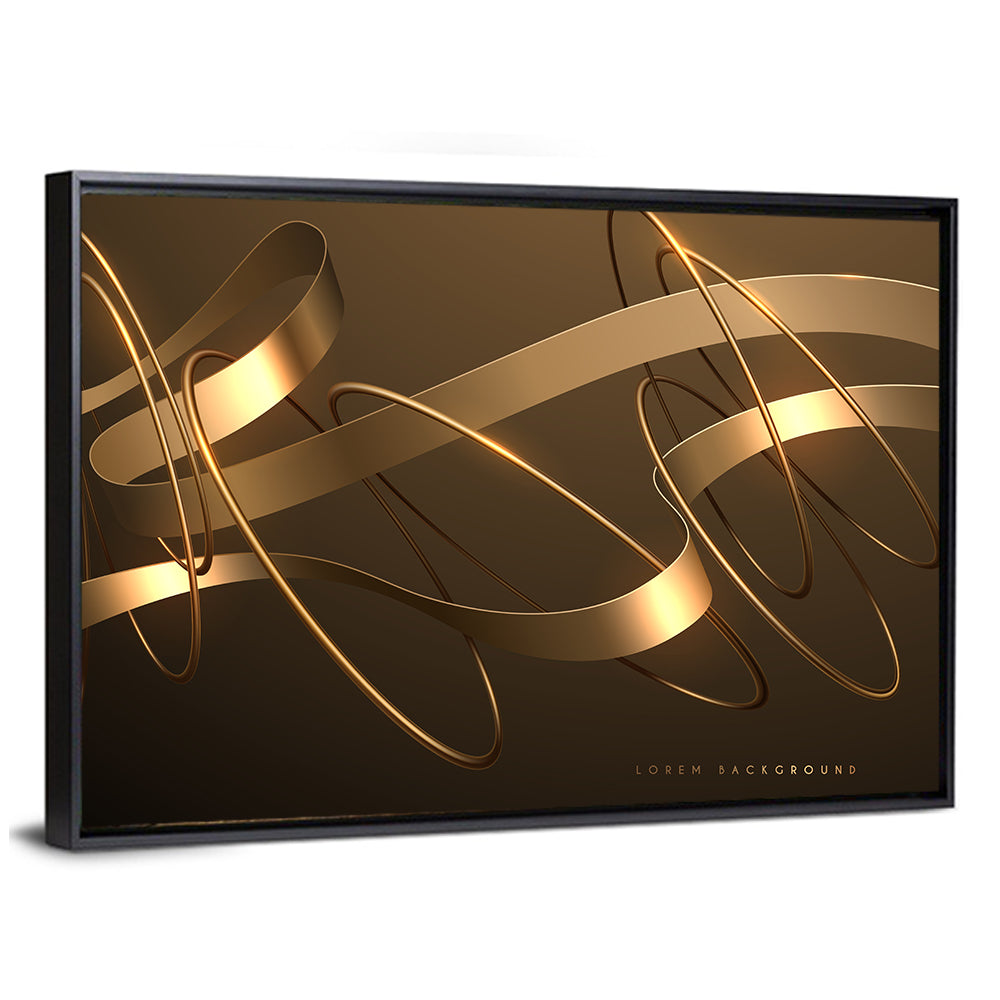 Gold Ribbons and Rings Wall Art