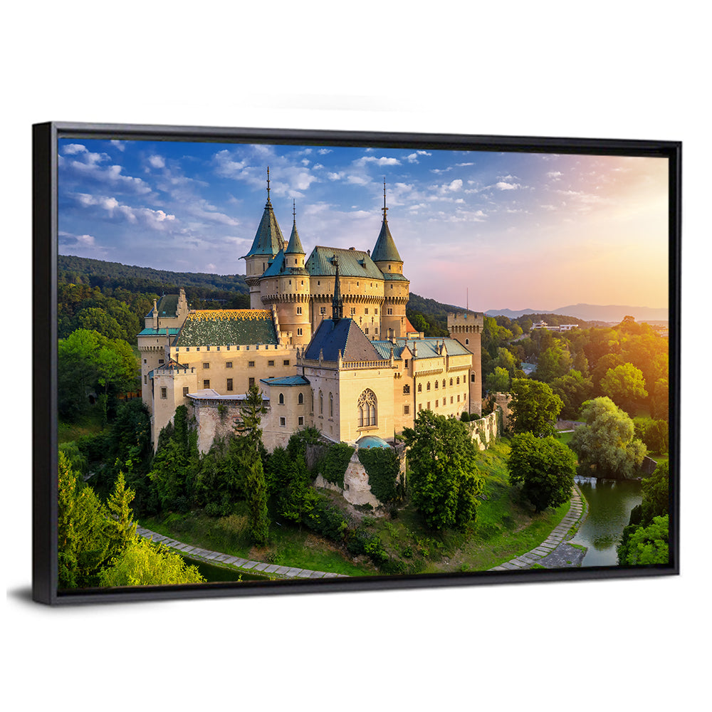 Bojnice Castle at Sunset Wall Art