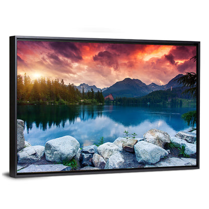 Sunset Over Štrbské Pleso Wall Art