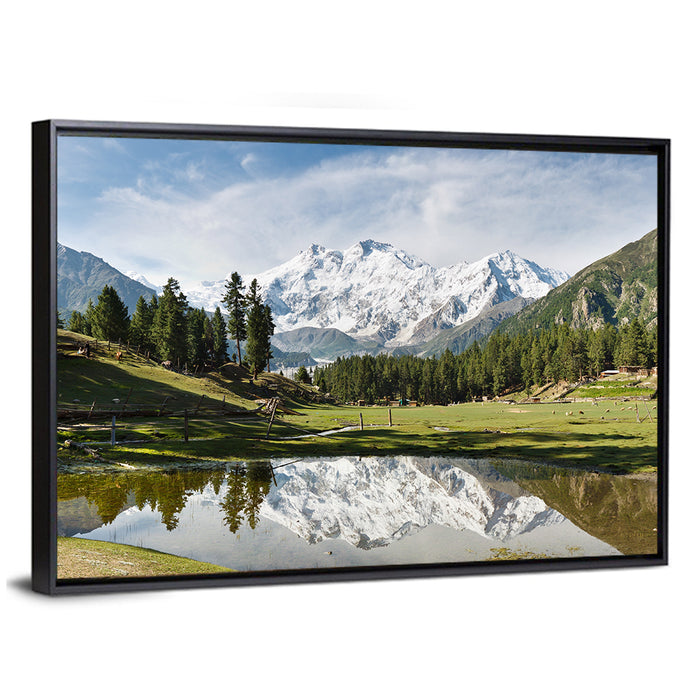 Nanga Parbat Reflection Wall Art as a framed canvas