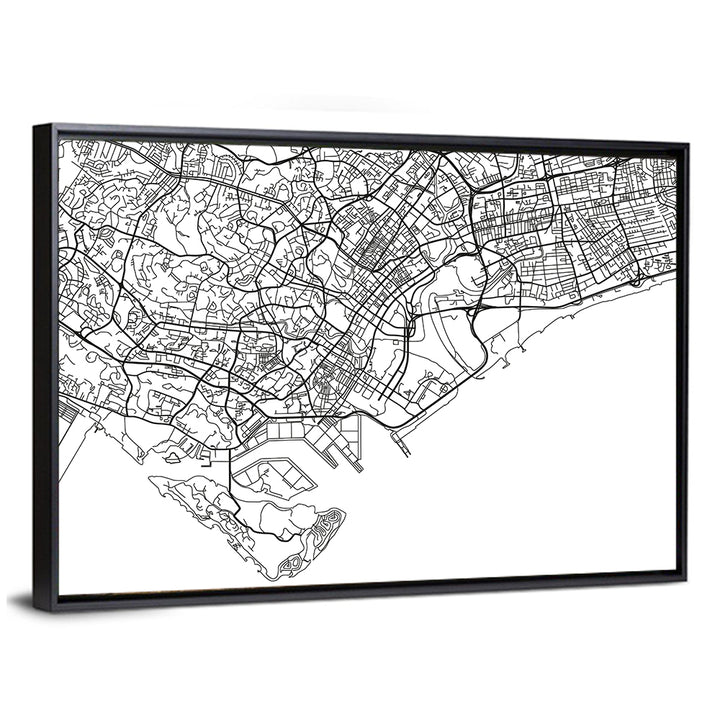 Singapore City Map Wall Art