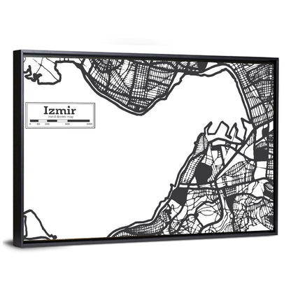 Izmir City Map Turkey Wall Art