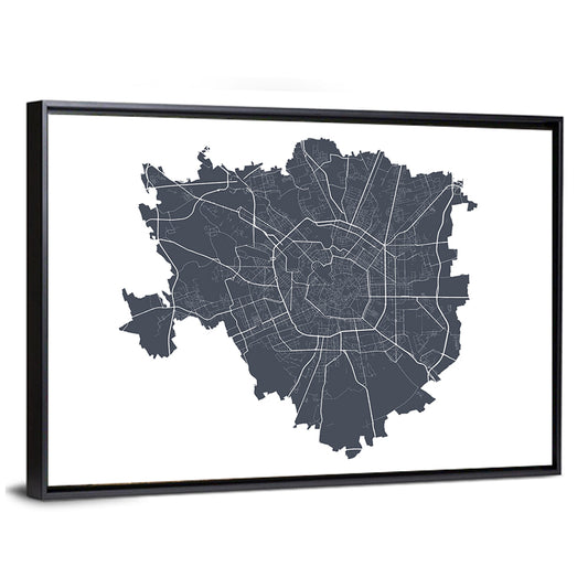 Milan City Map Wall Art