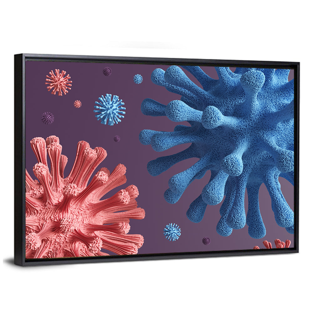 Microscopic Virus Cluster Wall Art