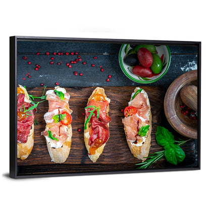 Bruschetta with Prosciutto and Olives Wall Art