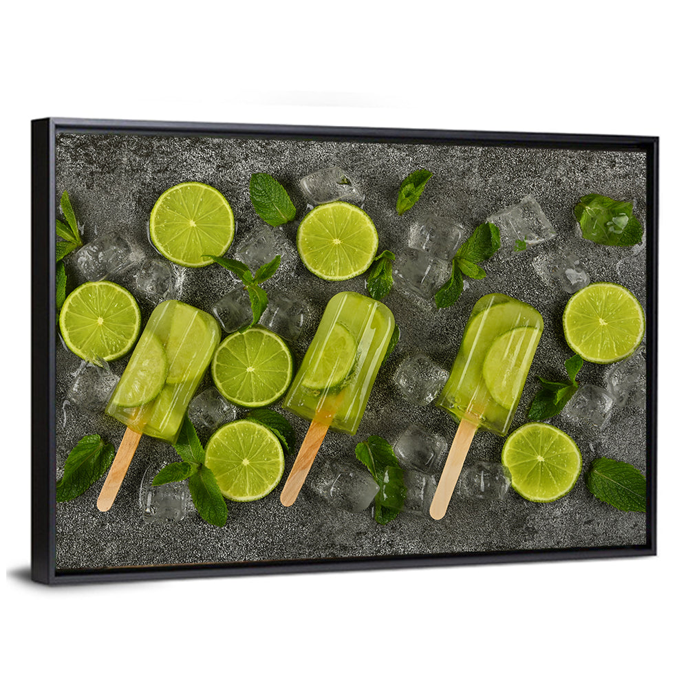 Translucent Lime Popsicles with Mint Wall Art