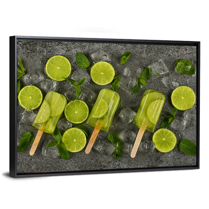 Translucent Lime Popsicles with Mint Wall Art