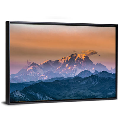 Sunset On Mont Blanc Wall Art