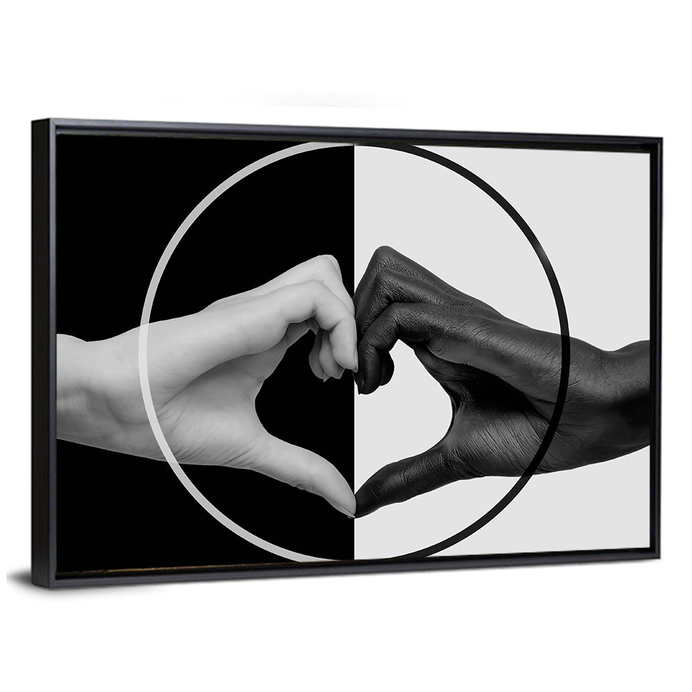 Hands Forming Heart Circle Wall Art