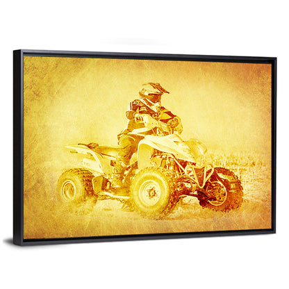 Golden Side-profile Atv Wall Art