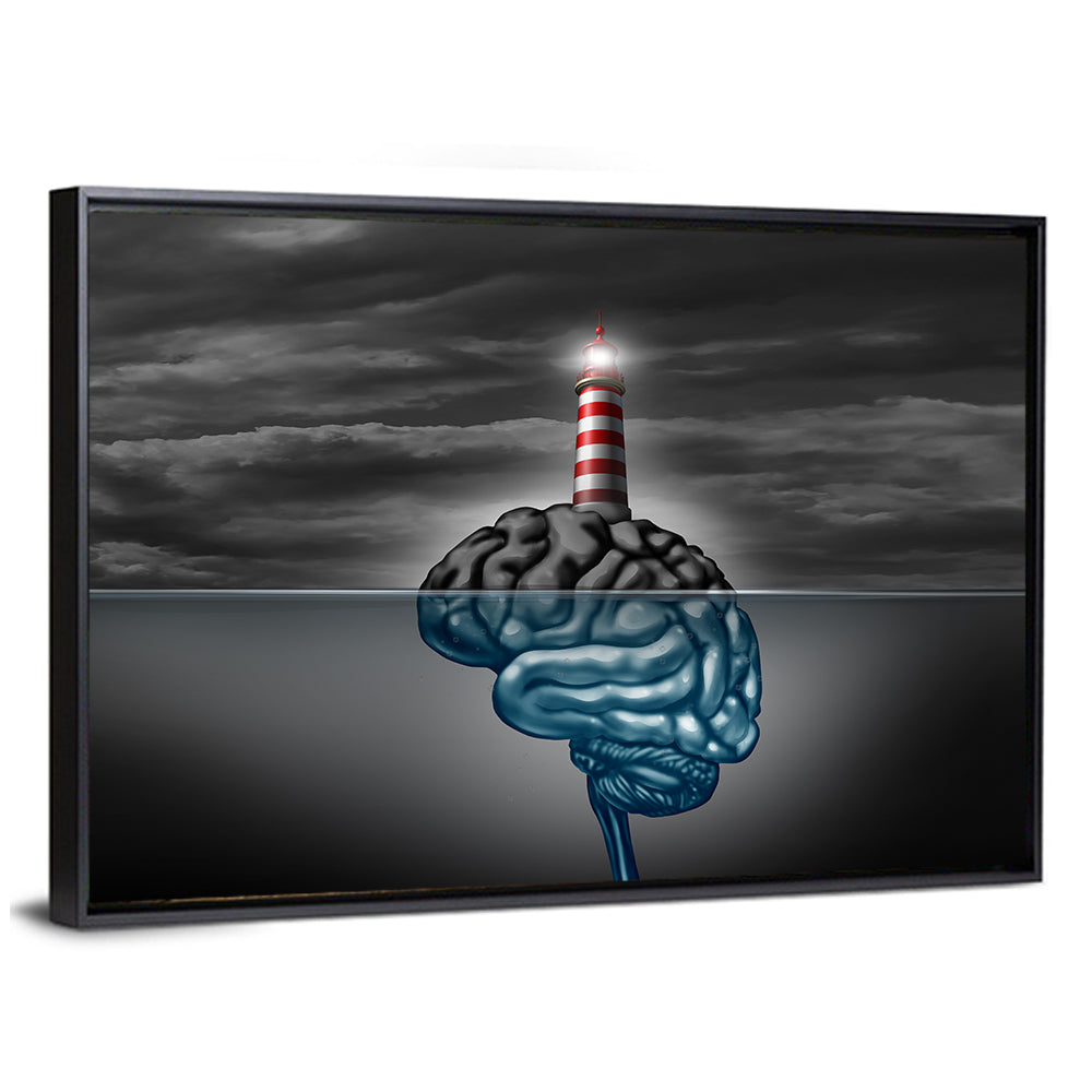 Surreal Brain Lighthouse Wall Art
