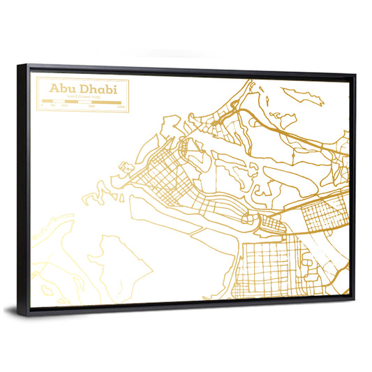 Abu Dhabi City Map Wall Art